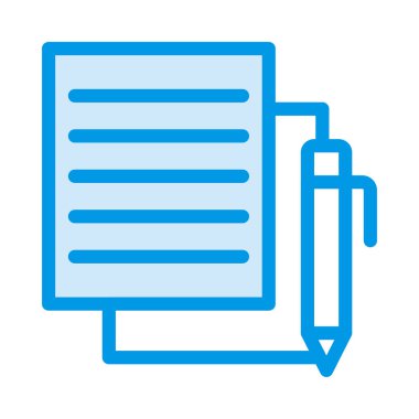 Beyaz arka plan üzerinde izole harflerle mavi kalem