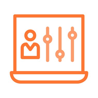 Dizüstü ekran beyaz arka plan üzerinde izole profil seçenekleri