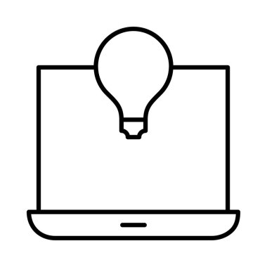 Basit tablet cihaz lamba ampul işareti ile