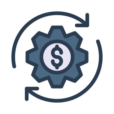 Dolar işareti ve beyaz arka plan üzerinde izole yayla dişli