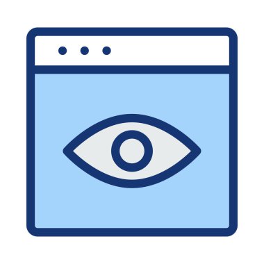 Mavi tablet cihaz ekran üzerinde insan gözü işareti olan