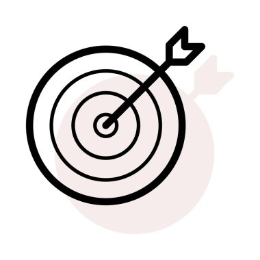 Bej gölge beyaz zemin üzerine ok ile hedef