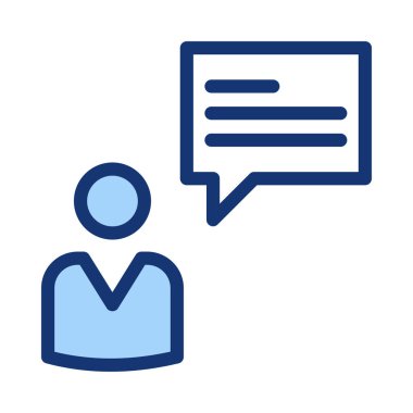 Konuşma balonu ile mavi kişi simgesi