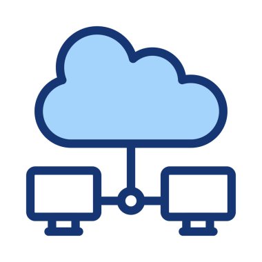 İki nesneyi beyaz arka plan üzerinde izole mavi bulut