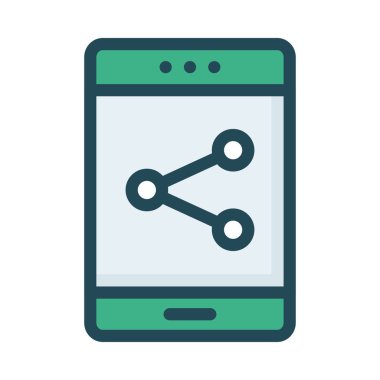 Sembolü gri ekran paylaşımı ile yeşil smartphone