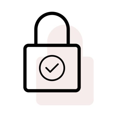 Beyaz arka plan bej gölge ile kürek kilidi dine simgesiyle kilitlendi