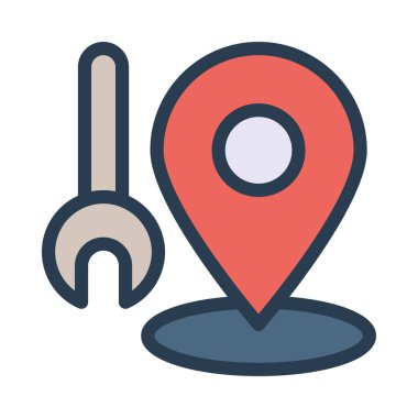 İngiliz anahtarı anahtar beyaz arka plan üzerinde izole konum simgesiyle