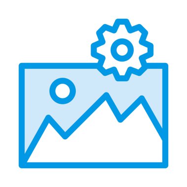 Dağ manzarası ile dişli üzerinde izole beyaz arka plan