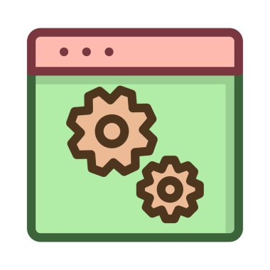 Pembe ve yeşil tablet cihaz ekranında gears ile 