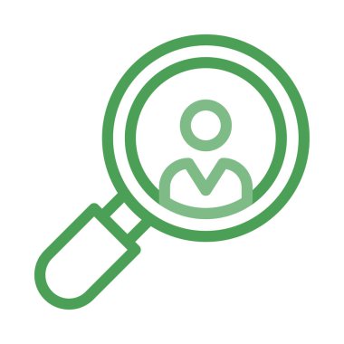 Beyaz arka plan üzerinde izole büyüteç ile Kullanıcı işareti