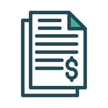 Beyaz arka plan üzerinde izole doları sembolü olan belgeler