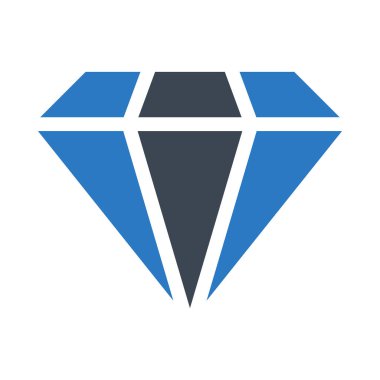 Düz stil beyaz arka plan üzerinde izole mavi elmas