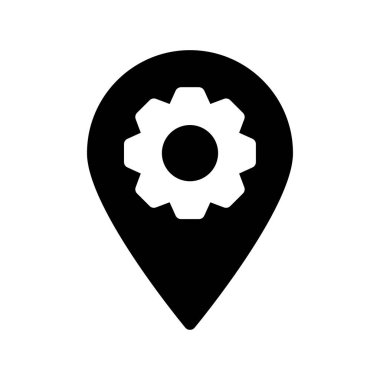 dişli çizgi simgesi, vektör illüstrasyonu