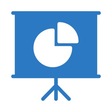 Mavi tanıtım kurulu ile gri pasta grafiği