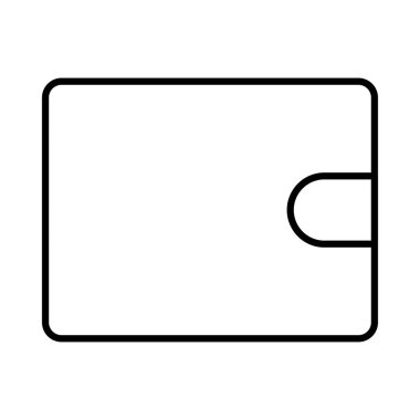 Beyaz arka plan üzerinde izole kapalı anahat cüzdan