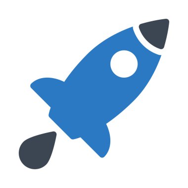 Beyaz arka plan üzerinde izole mavi roket