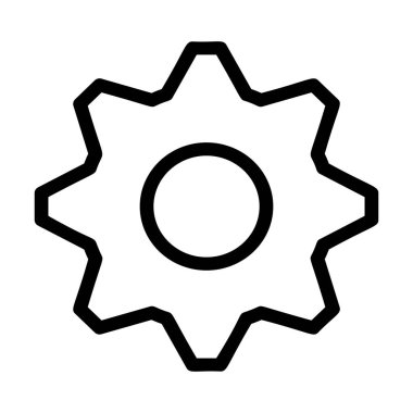 dişli çizgi simgesi, vektör illüstrasyonu