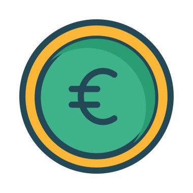 Beyaz arka plan üzerinde izole yeşil ve sarı euro para