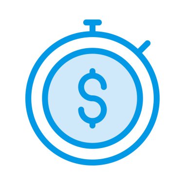 Dolar işareti olan mavi kronometre 