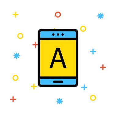 Sarı ekran ve bir mektup ile mavi smartphone