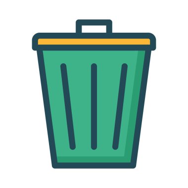 Beyaz arka plan üzerinde izole yeşil ve sarı geri dönüşüm kutusu