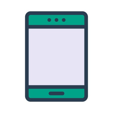 Yeşil smartphone ile boş ekran beyaz arka plan üzerinde izole