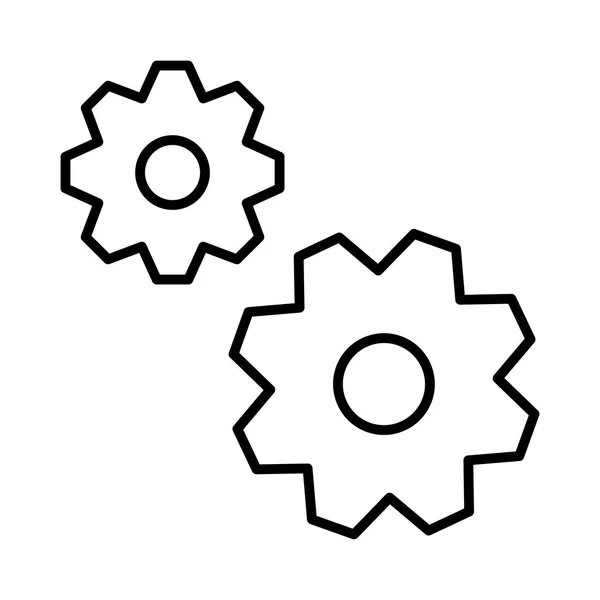 Twee Schetsen Versnellingen Geïsoleerd Witte Achtergrond — Stockvector