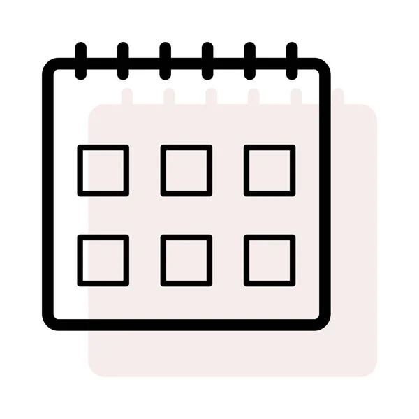 Einfacher Kalender Auf Weißem Hintergrund Mit Beigem Schatten — Stockvektor