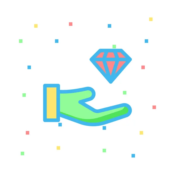 Diamant Symbol Vektor Illustration — Stockvektor