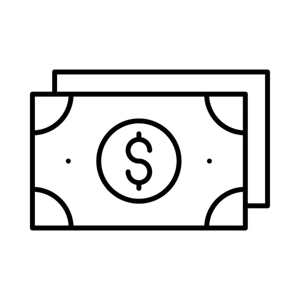 Billetes Dólares Aislados Sobre Fondo Blanco — Vector de stock