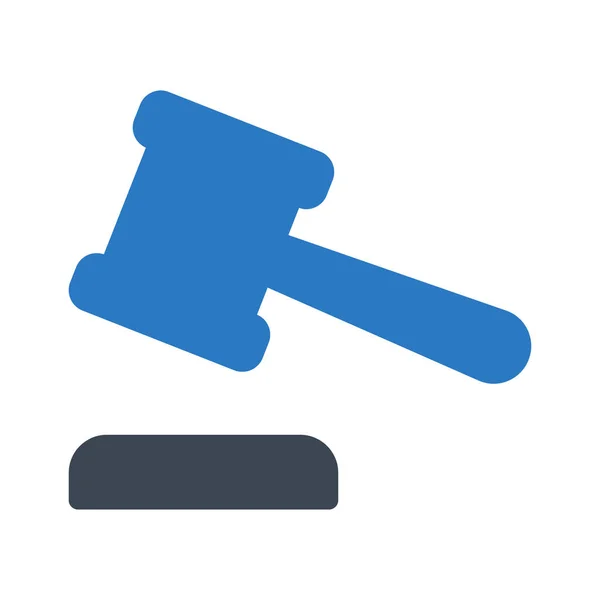 Σφυρί Δικαστή Μπλε Απομονώνονται Λευκό Φόντο — Διανυσματικό Αρχείο