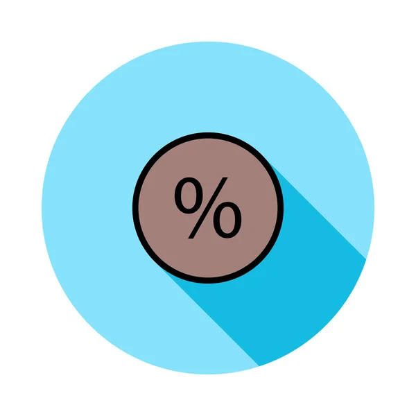 Braunes Prozent Symbol Blauem Kreis Isoliert Auf Weißem Hintergrund — Stockvektor