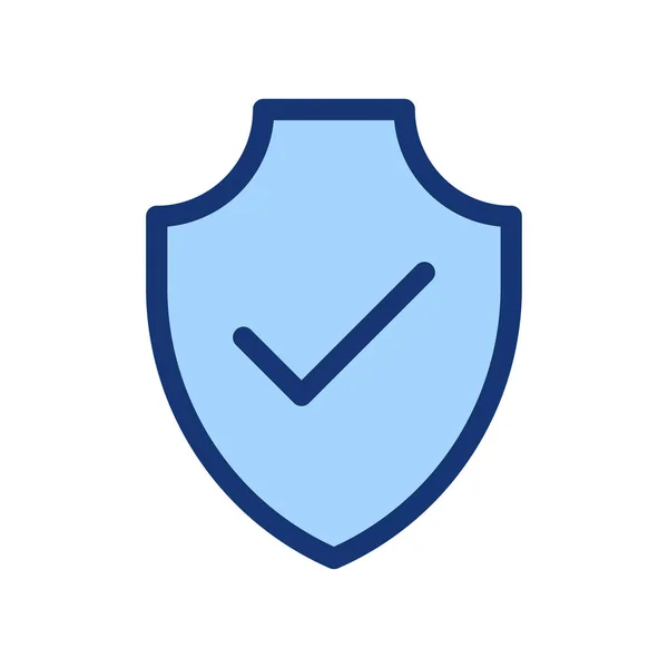Escudo Proteção Azul Isolado Fundo Branco — Vetor de Stock