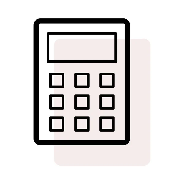 Jednoduchá Kalkulačka Bílém Pozadí Béžový Stín — Stockový vektor
