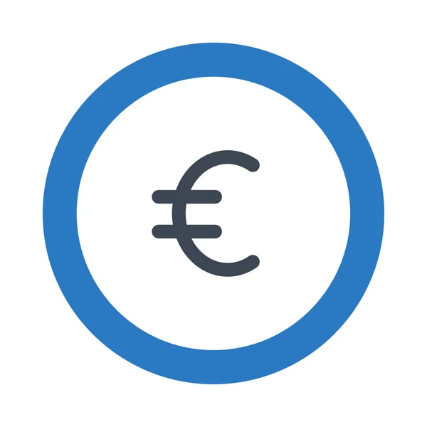 Moeda Euro Preta Isolada Sobre Fundo Branco —  Vetores de Stock
