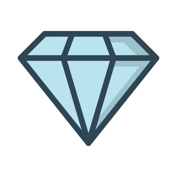 Blauer Diamant Isoliert Auf Weißem Hintergrund — Stockvektor