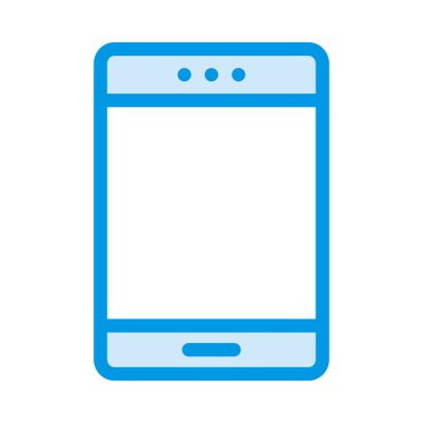 Boş ekran beyaz arka plan üzerinde izole mavi smartphone