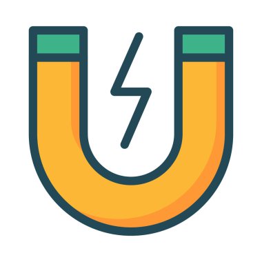 Sarı ve yeşil mıknatıs ve beyaz arka plan üzerinde izole flash