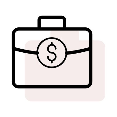 Anahat iş çanta bej gölge beyaz zemin üzerine