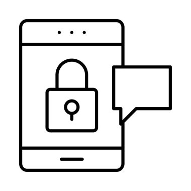 Kürek kilit işareti ile tablet ve mesaj