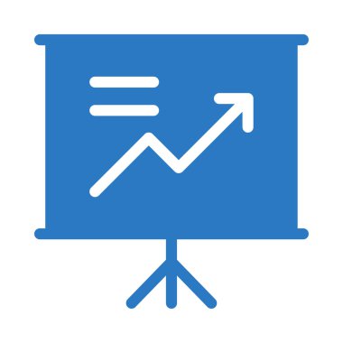 Beyaz arka plan üzerinde izole büyüyen ok simgesi olan tanıtım kurulu