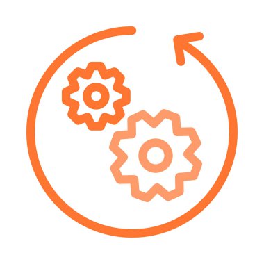 dişli çizgi simgesi, vektör illüstrasyonu