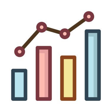 Beyaz arka plan üzerinde izole renkli büyüyen grafik