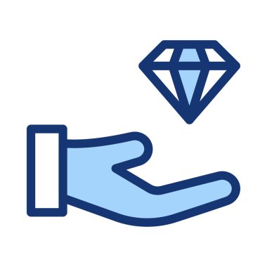 Mavi insan eli beyaz arka plan üzerinde izole baklava deseni