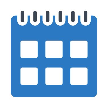 Beyaz arka plan üzerinde izole mavi takvim