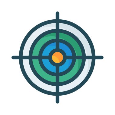 Beyaz arka plan üzerinde izole renkli hedef