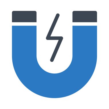 Flash simgesiyle beyaz arka plan üzerinde izole mavi mıknatıs