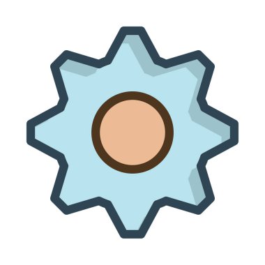 Beyaz arka plan üzerinde izole mavi ve turuncu dişli