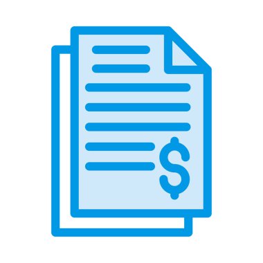 Metin ve dolar işareti ile mavi ve beyaz liste