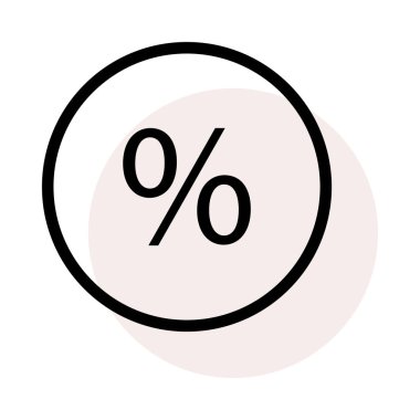 Daire yüzde ile beyaz arka plan bej gölge ile oturum